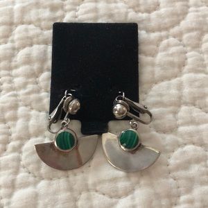 Malachite and sterling silver earrings